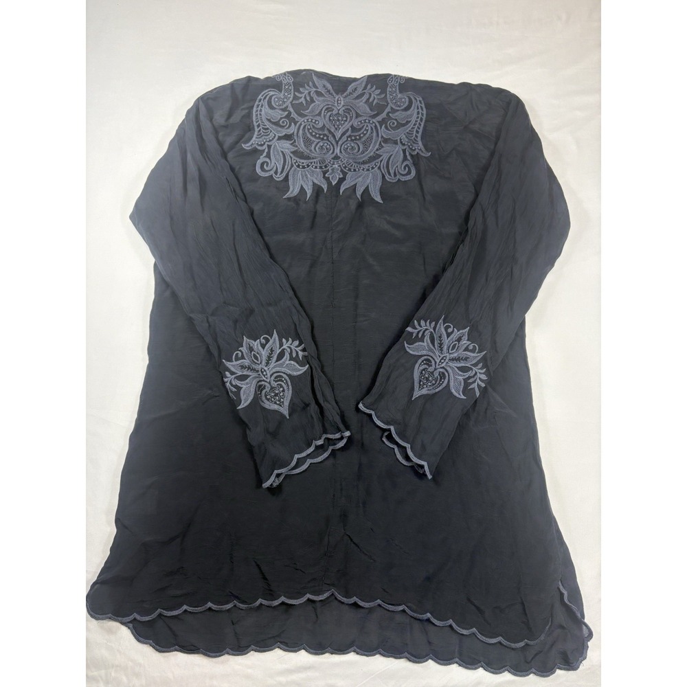 Johnny Was Boho Blouse Long Sleeve Embroidered Festive Women's Medium - Picture 2 of 10
